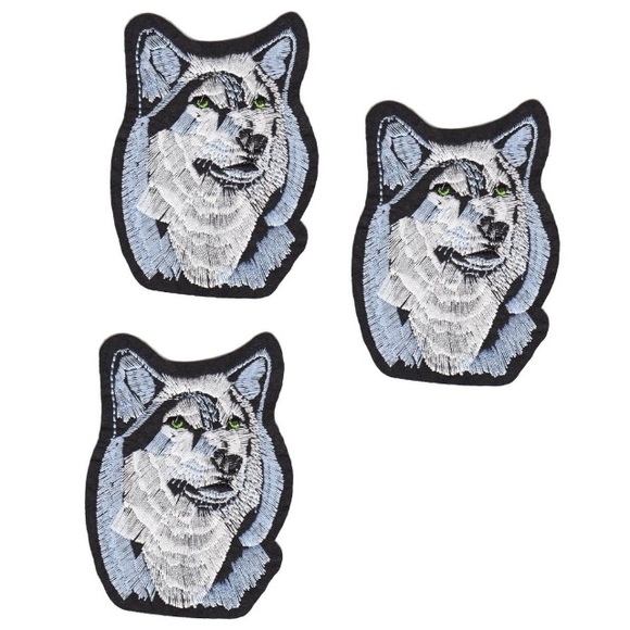 NEW 3-PACK ANIMAL PATCHES WOLF IRON ON BADGES 3PCS - Picture 1 of 5